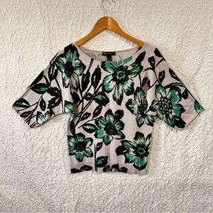 INC International Concepts Women’s Shirt Size L Floral Print Beaded Blouse